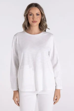 Two T's JUMPERS & KNITWEAR|Pocket Crew | White