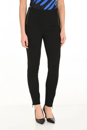 Frank Lyman PANTS|Ponte Diamante Zip Trousers | Black