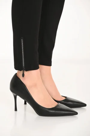 Frank Lyman PANTS|Ponte Diamante Zip Trousers | Black