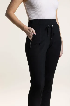 Two T's PANTS|Ponte Panelled Legging | Black