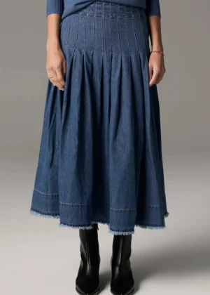 POL Clothing SKIRTS|Reece Denim Skirt | Blue Wash