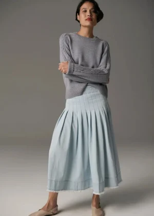 POL Clothing SKIRTS|Reece Denim Skirt | Light Wash