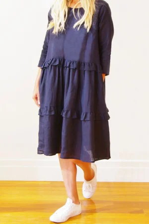 Who's charlie DRESSES|Rosie Linen Dress | Navy
