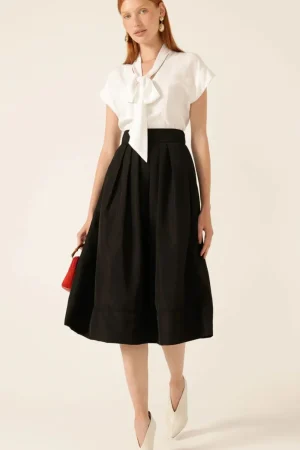 Sacha Drake SKIRTS|Pleated A-Line Skirt | Black