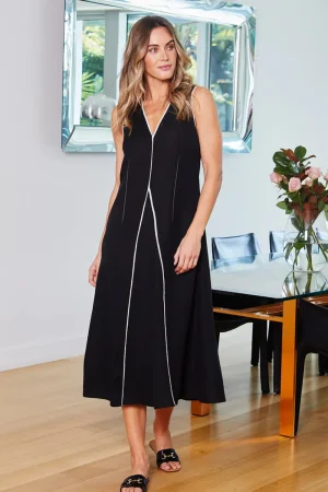 PingPong DRESSES|Sarah Dress | Black/Raffia