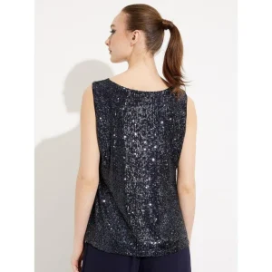 Joseph Ribkoff TEES & TOPS & SHIRTS|Shimmer Draped Front Top | Black