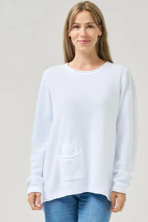 Shop 12 Bendigo JUMPERS & KNITWEAR|Paloma Pocket Knit Top | White