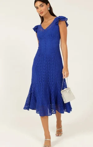 Sacha Drake DRESSES|Sienna Sunset Dress | Marine Chevron Lace