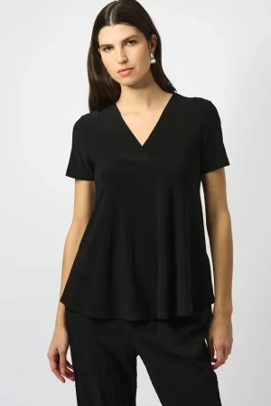Joseph Ribkoff TEES & TOPS & SHIRTS|Silky Knit Flared Top | Black