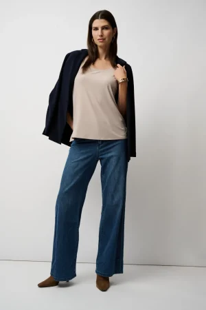 Joseph Ribkoff TEES & TOPS & SHIRTS|Silky Knit Scoop Neck Camisole | Moonstone