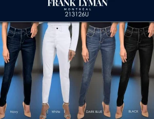 Frank Lyman PANTS|Straight Leg Denim Jean | Navy