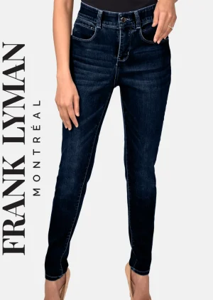 Frank Lyman PANTS|Straight Leg Denim Jean | Navy