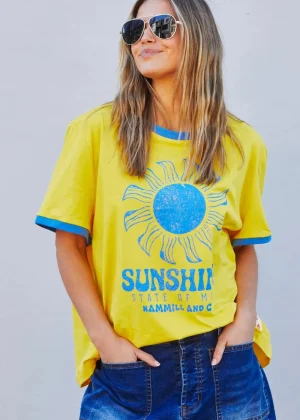 Hammill u0026 Co TEES & TOPS & SHIRTS|Sunshine State of Mind Ringer Tee | Yellow