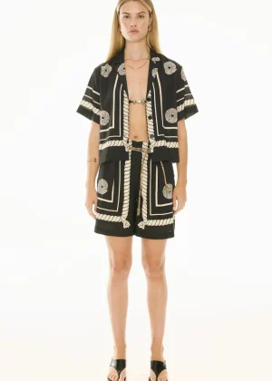 POL Clothing TEES & TOPS & SHIRTS|Tangle Shirt | Black/Pebble