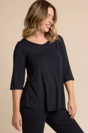 Tani Australia TEES & TOPS & SHIRTS|Tilly 3/4 Sleeve | Black