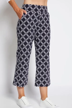 Philosophy PANTS|Ticket Chain Print Pant | Navy/White