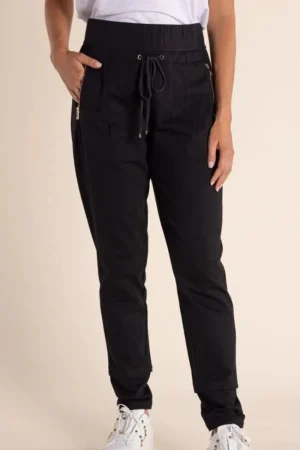 Two T's PANTS|Track Pants With Zips | Black