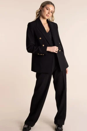 Two T's COATS & JACKETS|Trinity Double Breasted Blazer | Black