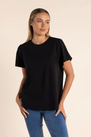Two T's TEES & TOPS & SHIRTS|Two T's Crew Neck T-Shirt | Black