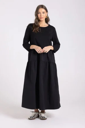 Two T's DRESSES|Two T's Crushed Lux Dress | Black