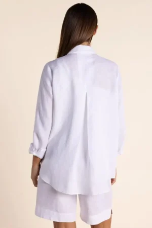 Two T's TEES & TOPS & SHIRTS|Two T's Linen Shirt | White