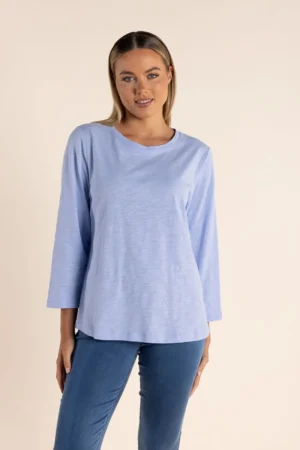 Two T's TEES & TOPS & SHIRTS|Two T's Long Sleeve Crew T-Shirt | Sky