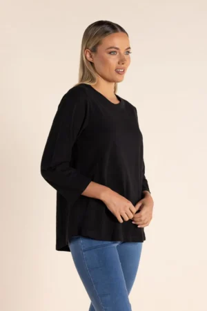 Two T's TEES & TOPS & SHIRTS|Two T's Long Sleeve Crew T-Shirt | Black