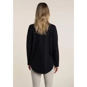 Two T's TEES & TOPS & SHIRTS|Two T's Long Sleeve Vee Neck Tee | Black