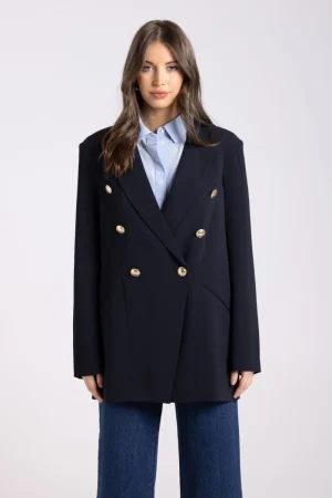 Two T's COATS & JACKETS|Two T's Longline Blazer | Black