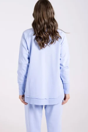 Two T's JUMPERS & KNITWEAR|Two T's Scoop Hem Sweat | Powder Blue