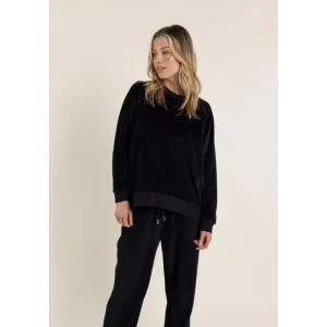 Two T's JUMPERS & KNITWEAR|Two T's Velour Sweat | Black