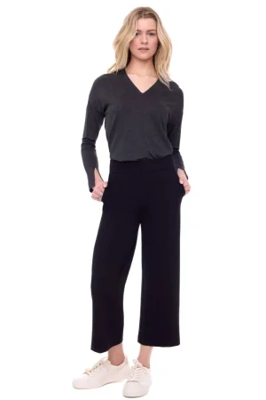 Up! Pants PANTS|Solid Ponte Gaucho Pant | Black