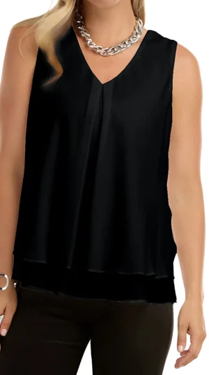 Frank Lyman TEES & TOPS & SHIRTS|V Neck Cami | Black