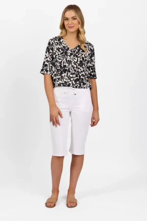 Vassalli PANTS|Below Knee Slim Pant | White