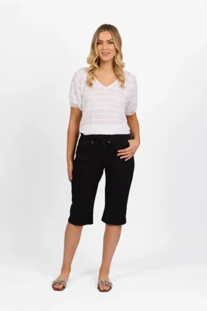 Vassalli PANTS|Below Knee Slim Pant | Black