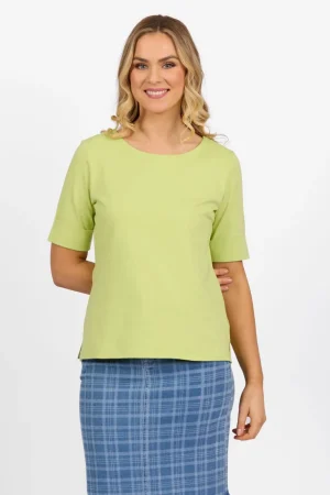 Vassalli TEES & TOPS & SHIRTS|Cuffed Sleeve Top | Apple