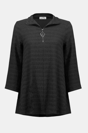 Joseph Ribkoff TEES & TOPS & SHIRTS|DRESSES|Zip Closure Tunic | Black